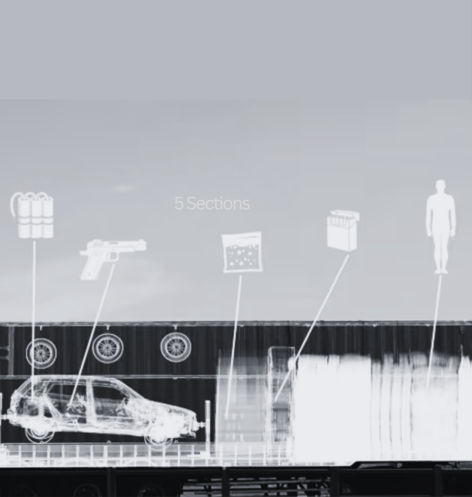 Container port terminal with truck — scan lane positioning